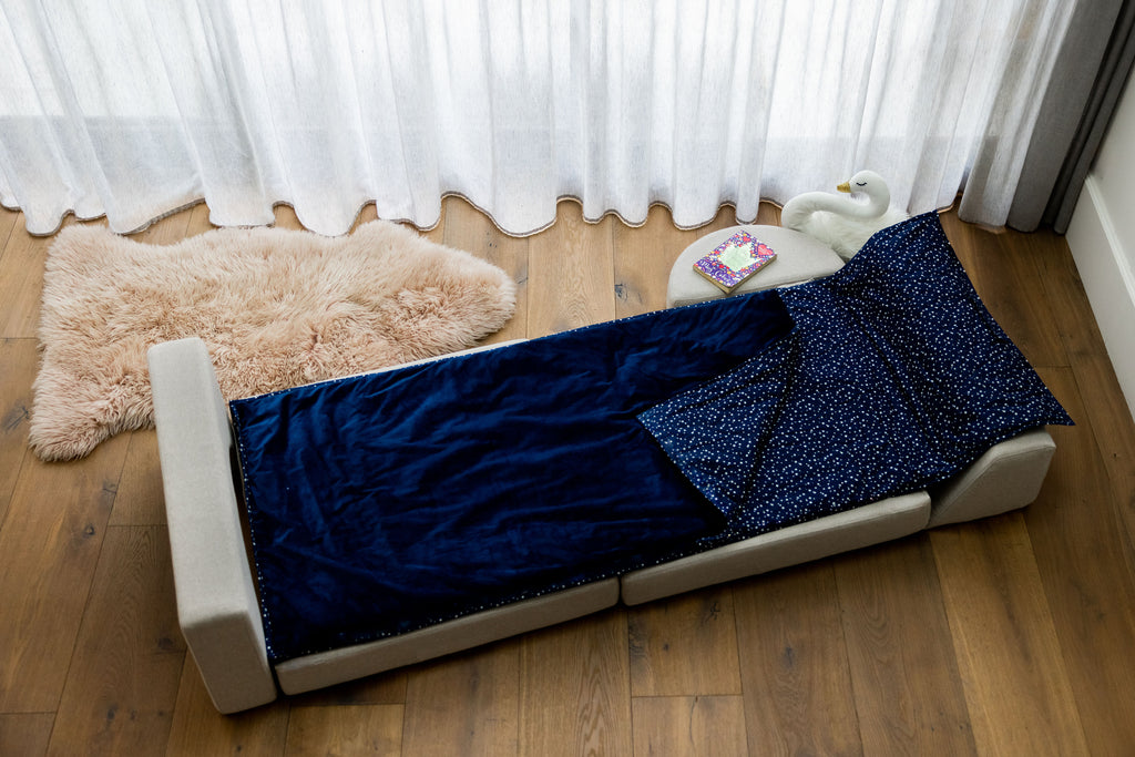 ARKi play couch starry nights navy blue sleeping bag bed